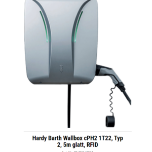 Hardy Barth Wallbox cPH2 1T22, Typ 2, 5m glatt, RFID