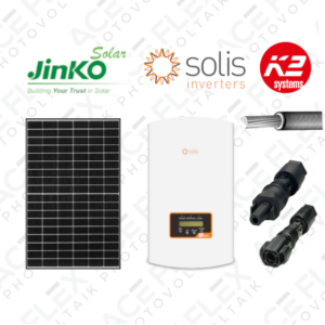 30 kWp komplett solcellssystem med Jinko-moduler + Solis 30kW växelriktare 3-fas + installationsmaterial