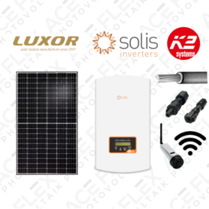 15 kWp komplett solcellssystem med Luxor-moduler + Solis 15 kW växelriktare 3-fas + installationsmaterial