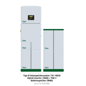 Tigo EI Heimspeichersystem: TSI-10K3D Hybrid-Inverter (10kW) + TSB-9 Batteriespeicher (9kWh)