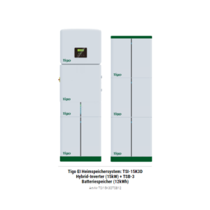 Tigo EI Heimspeichersystem: TSI-15K3D Hybrid-Inverter (15kW) + TSB-15 Batteriespeicher (12kWh)