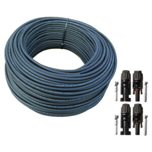 50m Solarkabel schwarz 4mm² + 2 Paar MC 4 Stecker für PV Solar Photovoltaik