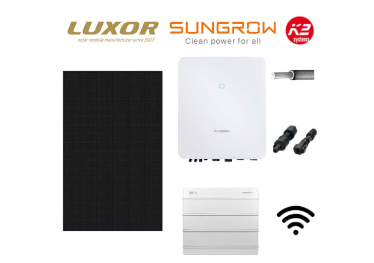 Photovoltaik Komplettanlagen mit Stromspeicher Titel, Komplettanlage mit Sungrow Wechselrichter Speicher Luxor Module K2 Montagematerial