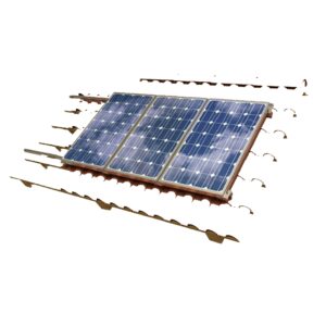 Pfannendachhalterung für 3 Module 250 bis 360Watt