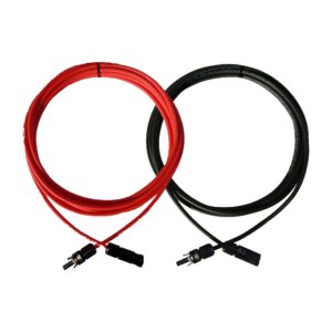 Solarkabel 2 Meter (Paar) 6mm² schwarz rot Solarstecker beidseitig montiert